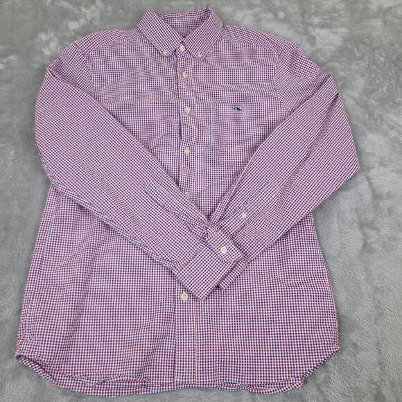 Vineyard Vines Men's Gingham Stretch Poplin Shirt‎ Plaid Size Medium - Picture 1 of 7